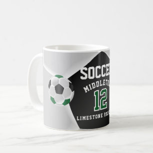 Caneca De Café Esporte Verde, Negro e Branco ⚽ Futebol