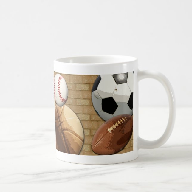 Caneca De Café Esportes Al-Estrela, basquetebol/futebol/futebol (Direita)
