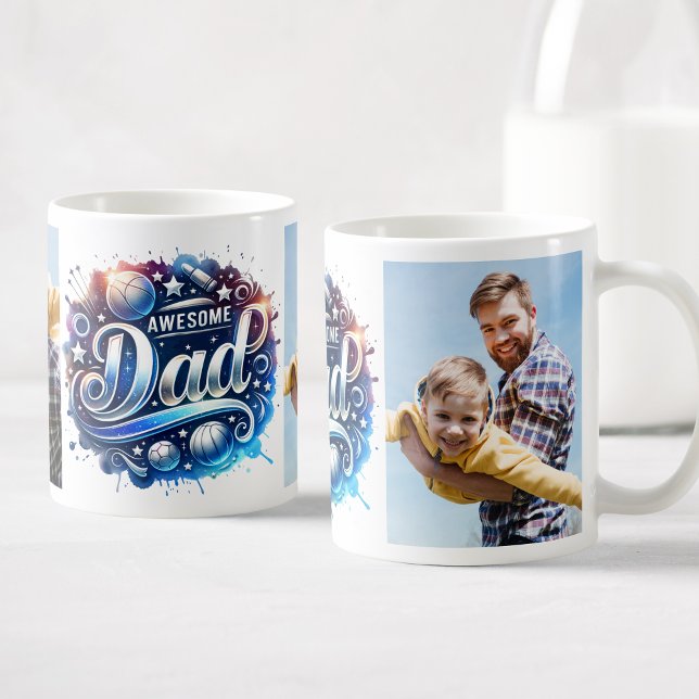 Caneca De Café Esportes de fotos personalizadas do melhor Pai do  (Criador carregado)