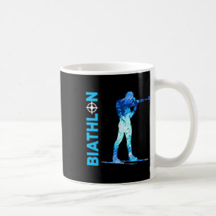 Caneca De Café Esportes De Inverno Com Tiro De Biatlo E Esqui
