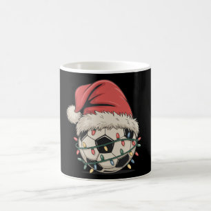 Caneca De Café Esportes de Natal Santa Hat da Bola de Futebol