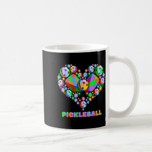 Caneca De Café Esportes de raquete de pickleball amor coração div