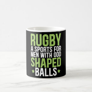 Caneca De Café Esportes de rugby para homens com bolas estranhas