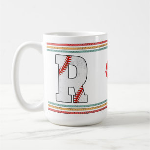 Caneca De Café Esportes Letra R de Beisebol Retro Vintage