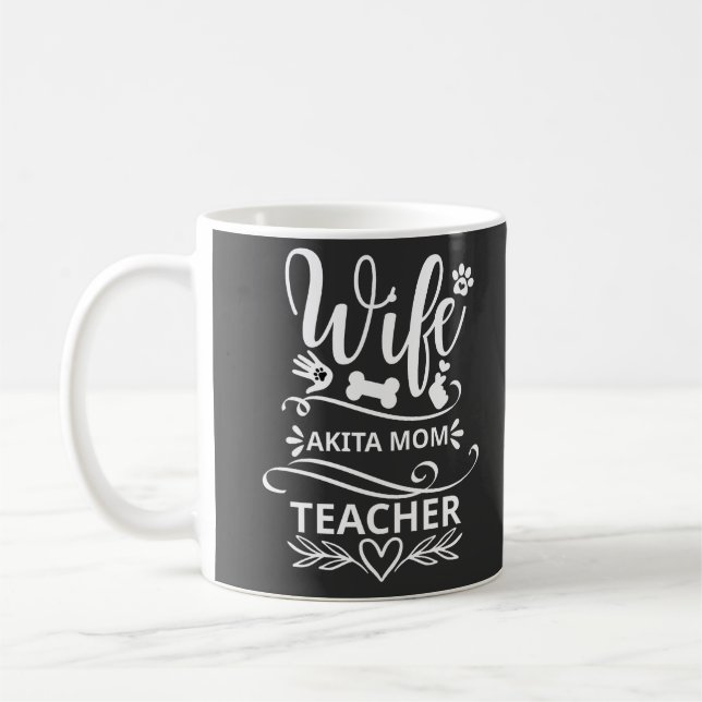 Caneca De Café Esposa Akita Mãe Professora Engraçada Adolescente  (Esquerda)
