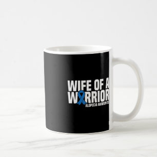 Caneca De Café Esposa de guerreiro Alopecia Azul