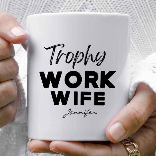 Caneca De Café Esposa de Troféus Funny Office Personalizada (Criador carregado)