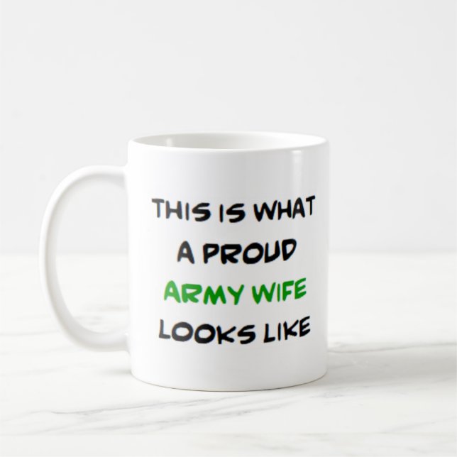 Caneca De Café esposa do exército, orgulhosa (Esquerda)