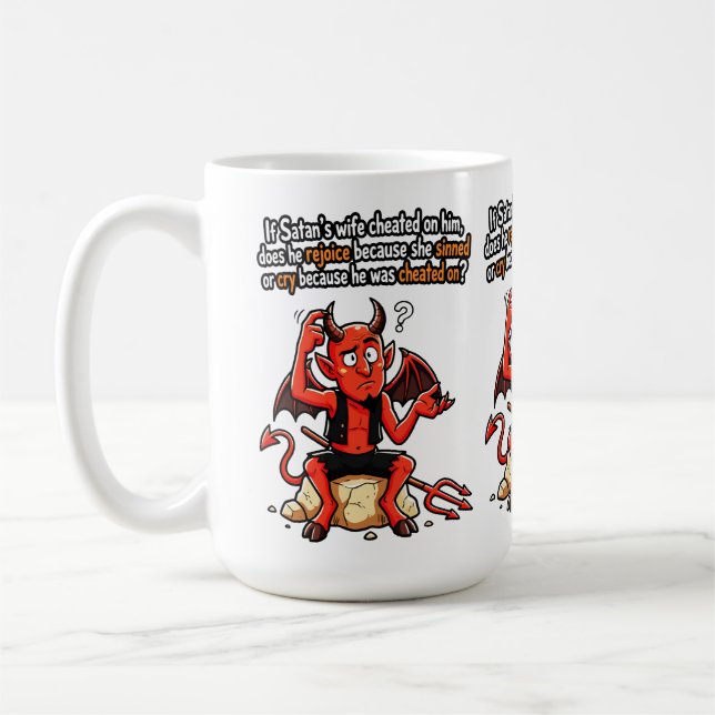 Caneca De Café Esposa Infiel de Satanás Piada do Diabo Meme Engra (Esquerda)