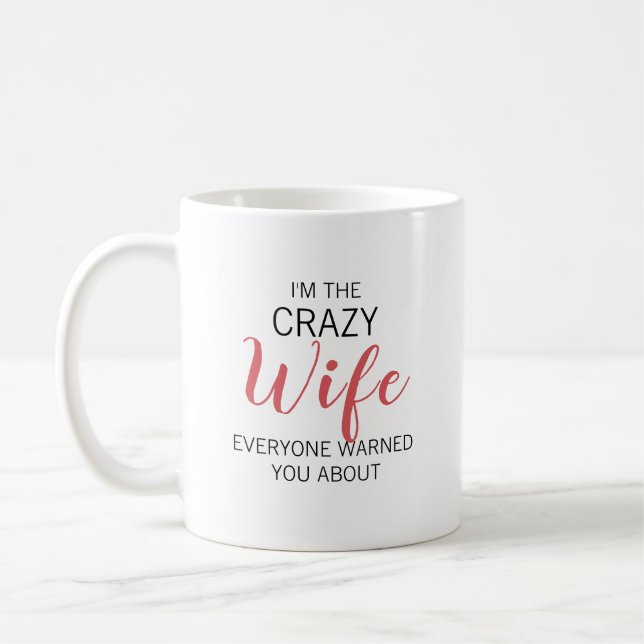 Caneca De Café Esposa Louca Nome Personalizado (Esquerda)