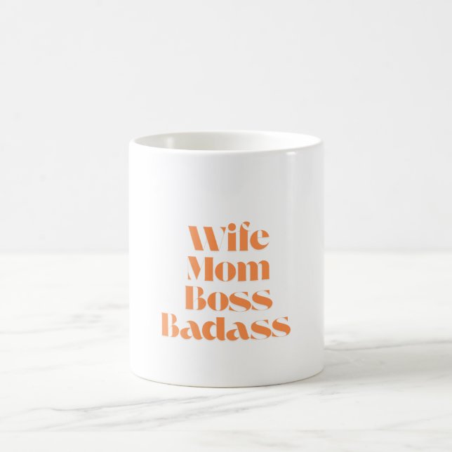Caneca De Café Esposa Mãe Chefe Badass (Centro)