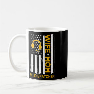 Caneca De Café Esposa Mãe Operadora 911 Bandeira dos EUA Dia da I