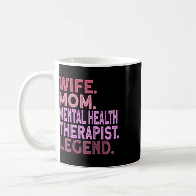 Caneca De Café Esposa Mãe Terapeuta de Saúde Mental  (Esquerda)