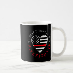 Caneca De Café Esposa Namorada de Bombeiro - Coração da Linha Ver