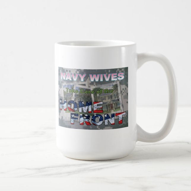 Caneca De Café Esposas da Marinha Tomam Conta da Frente Interna (Direita)