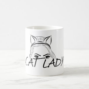 Caneca De Café Espreitando a senhora do gato