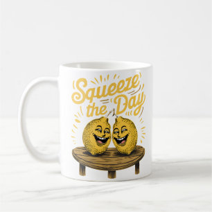 Caneca De Café  “Esprema o Dia” Motivação de Limão