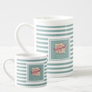 Caneca de café Espresso com listras de chá Cornwal