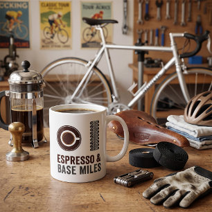 Caneca De Café Espresso e Base Miles Ciclista Amante de Café