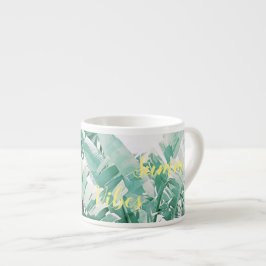 Caneca de Café Espresso Folhas de Palmeira Vibraçõ
