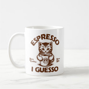Caneca De Café Espresso I Guesso Kitten Café Lover