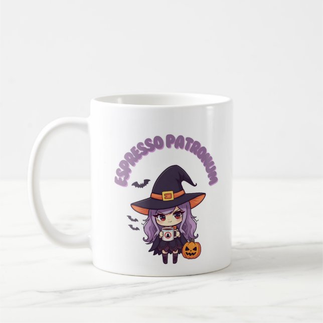 Caneca De Café Espresso Patronum Witch Mug – Kawaii Purple 11oz  (Esquerda)