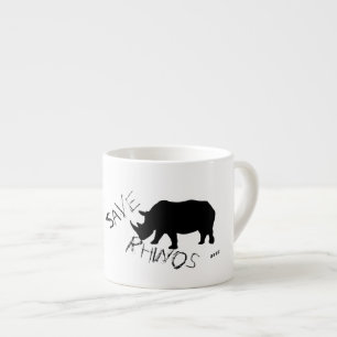 Caneca de Café Espresso Stylish Save Rhinos