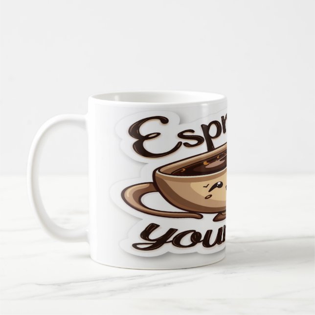 Caneca De Café Espresso Você Mesmo - Frio De Café Divertido (Esquerda)
