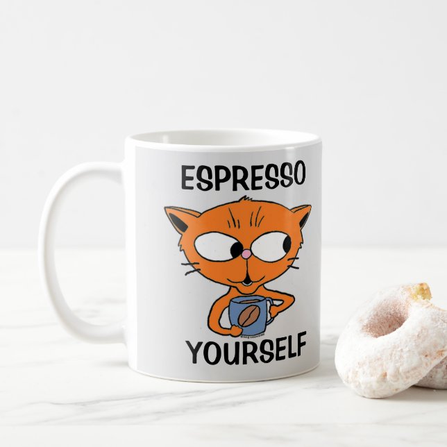 Caneca De Café ESPRESSO Yself Coffee Pun Humoroso (Com Donut)