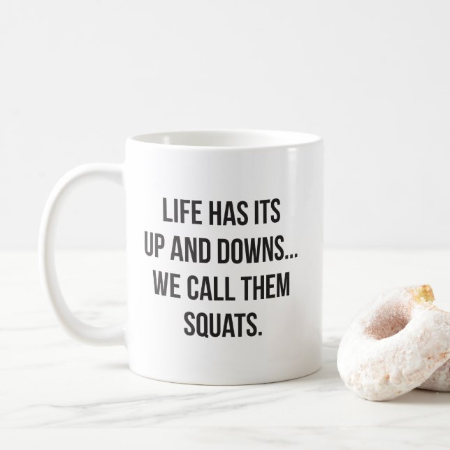 Caneca De Café Esquadrão, a vida está em cima e baixo, dia das pe (Com Donut)