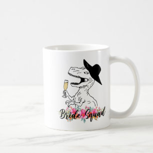 Caneca De Café Esquadrão da Noiva Dinossauro Damas de Honra Flora