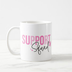 Caneca De Café Esquadrão de Apoio à Fita Cor-de-Rosa do Câncer de