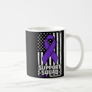 Caneca De Café Esquadrão de apoio bandeira americana roxa epileps