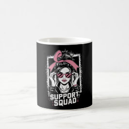 Caneca De Café Esquadrão de Apoio Cabelo Desgrenhado Rosa Guerrei