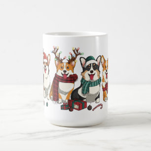 Caneca De Café Esquadrão de Corgi de Natal Filhotes de Férias Fes