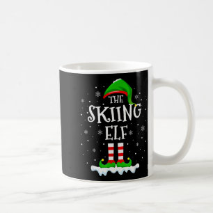 Caneca De Café Esquadrão de Elfo Esquiando Natal Família Correspo