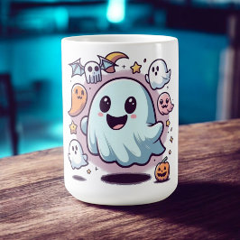 Caneca De Café Esquadrão de Fantasmas Adoráveis de Halloween & Am