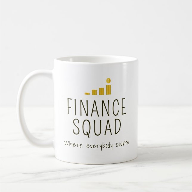 Caneca De Café Esquadrão de Finanças Personalizado (Esquerda)