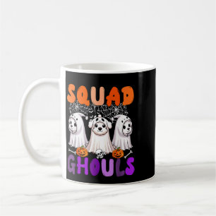 Caneca De Café Esquadrão de halloween de ghouls três cães fofos c