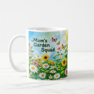 Caneca De Café Esquadrão de Jardim Floral dia de as mães