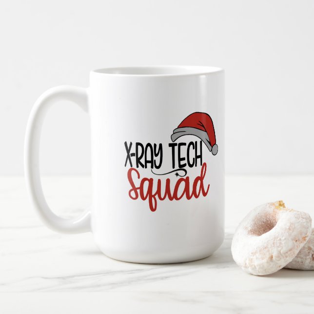 Caneca De Café Esquadrão de Raios X Natal (Com Donut)