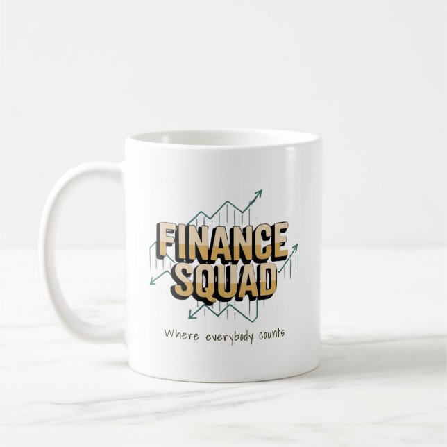 Caneca De Café esquadrão financeiro engraçado personalizado (Esquerda)