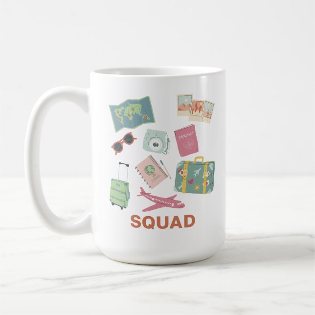 Caneca De Café Esquadrão viagem - Essencial para Férias Cortantes (Esquerda)