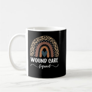 Caneca De Café Esquadrão Wound Care, enfermeira Leopard Rainbow W