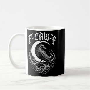 Caneca De Café Esqueça Corvo Lua Gótica Divertida Assustadora