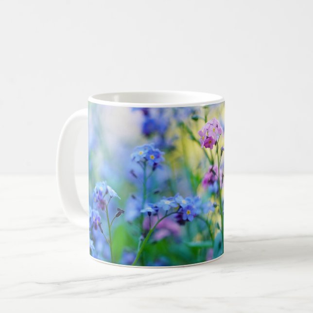 Caneca De Café Esqueçam-me-não-flores (Frente Esquerda)