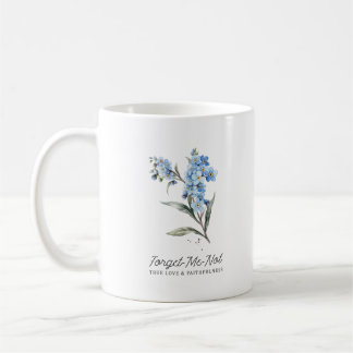Caneca De Café Esquece-Me De Não Flor, Verdadeiro Monograma Perso