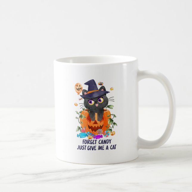 Caneca De Café Esquece O Candy, Dá-Me Um Gato. (Direita)