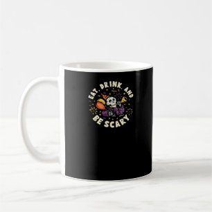 Caneca De Café Esqueleto Assustador Celebrando o Halloween Comer