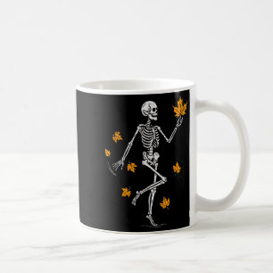 Caneca De Café Esqueleto Assustador Dançando Outono Dia das Bruxa